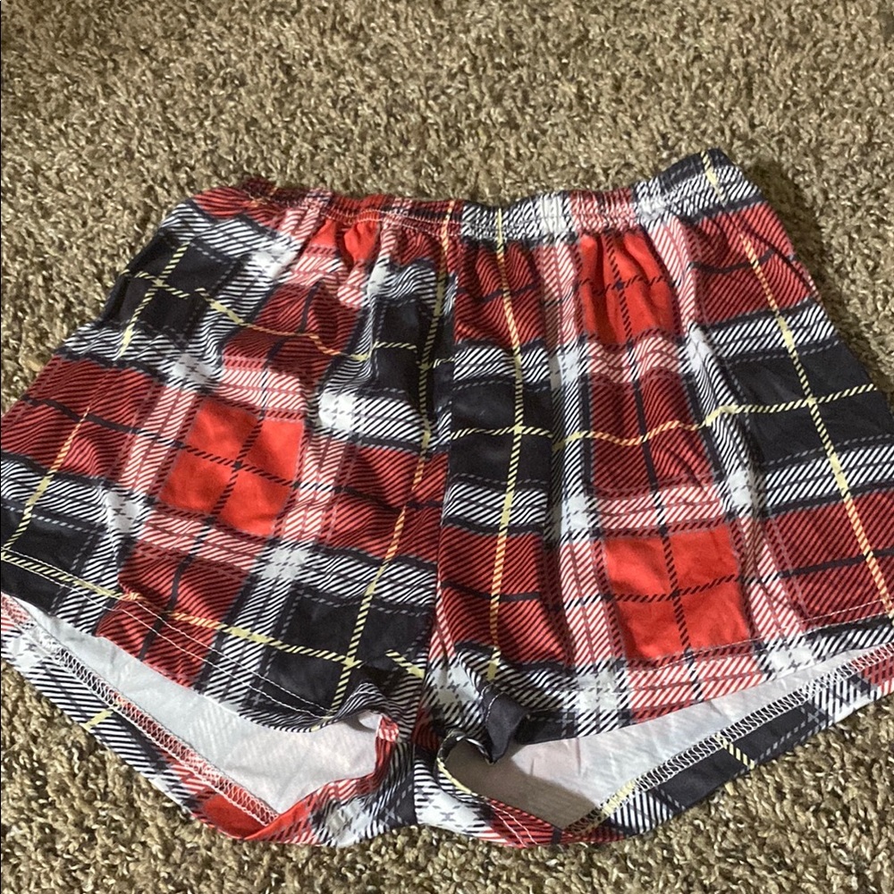Source Unknown Athletic Shorts Red and Black Vibrant Design